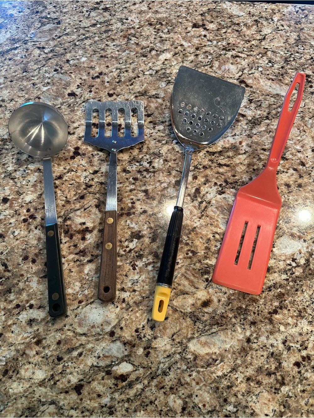 Vintage Lot of Cooking Utensils Made in the USA Spatulas and Ladle